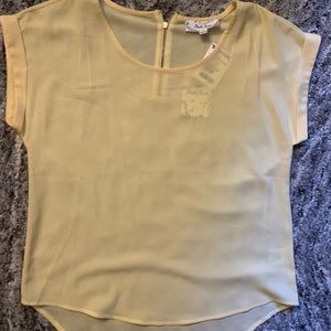 pale yellow sheer blouse from TJ Maxx